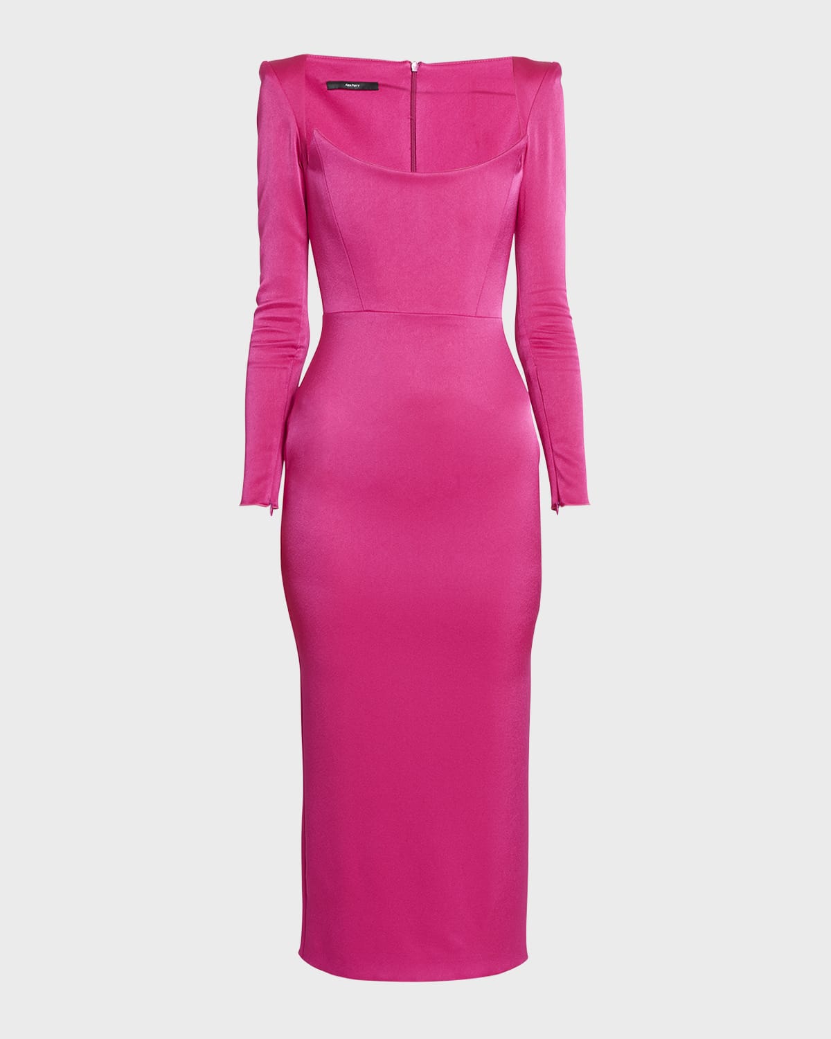 Alex Perry Satin Curved Portrait Sheath Dress