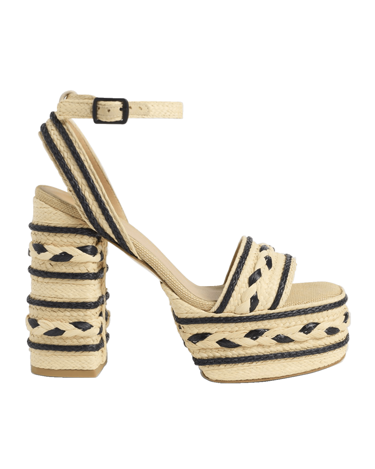 Castaner Flas Bicolor Raffia Platform Sandals