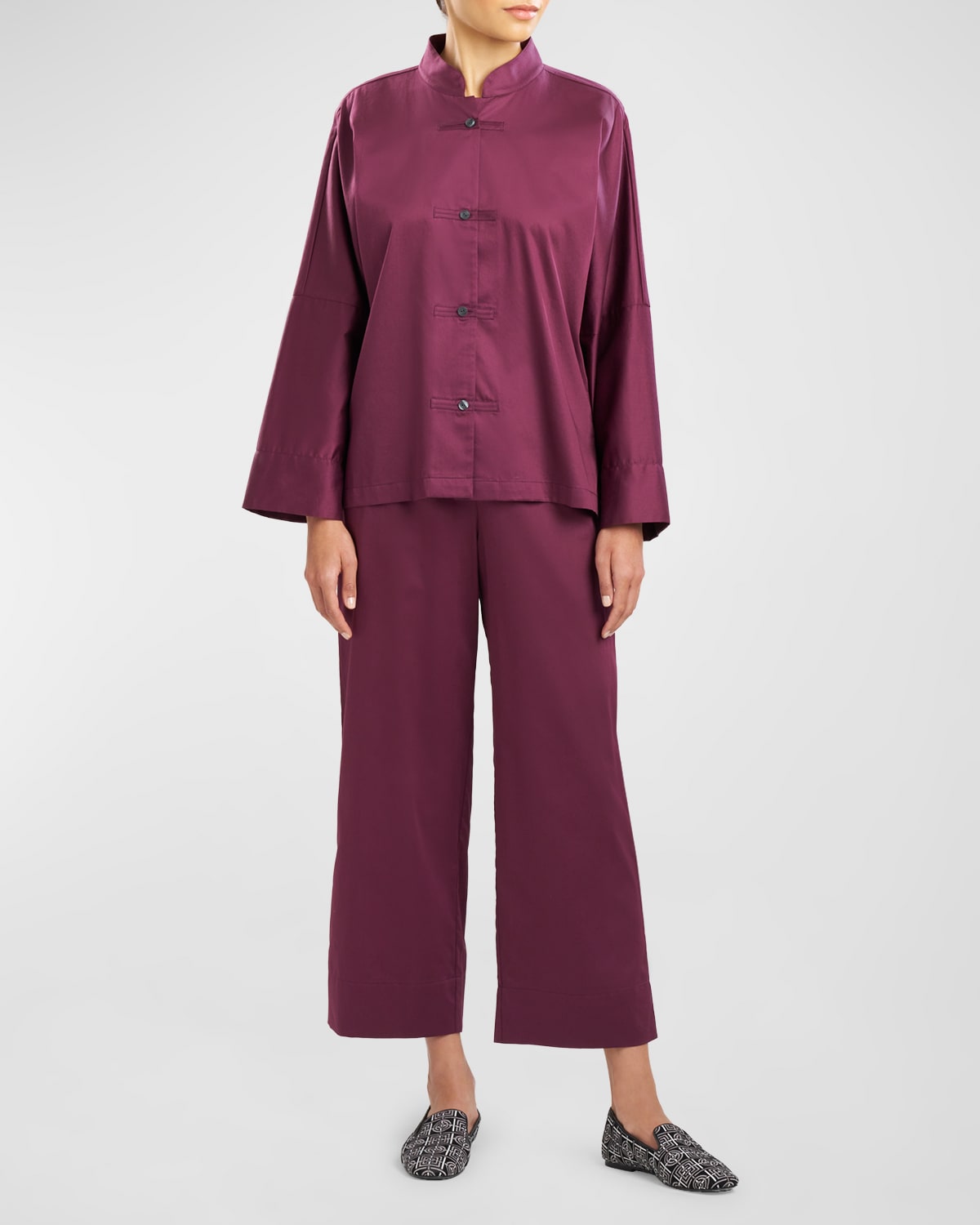 Natori Essentials Cropped Cotton Sateen Pajama Set