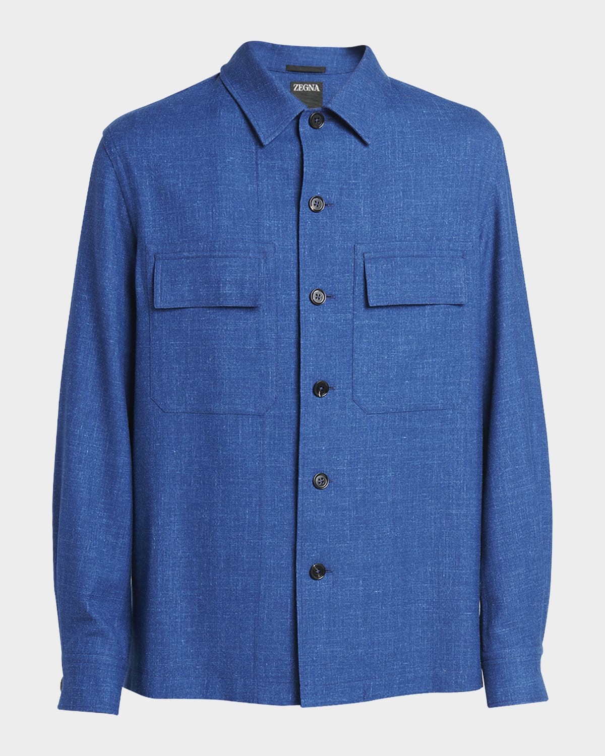 ZEGNA Men's Oasi Cashmere-Linen Overshirt