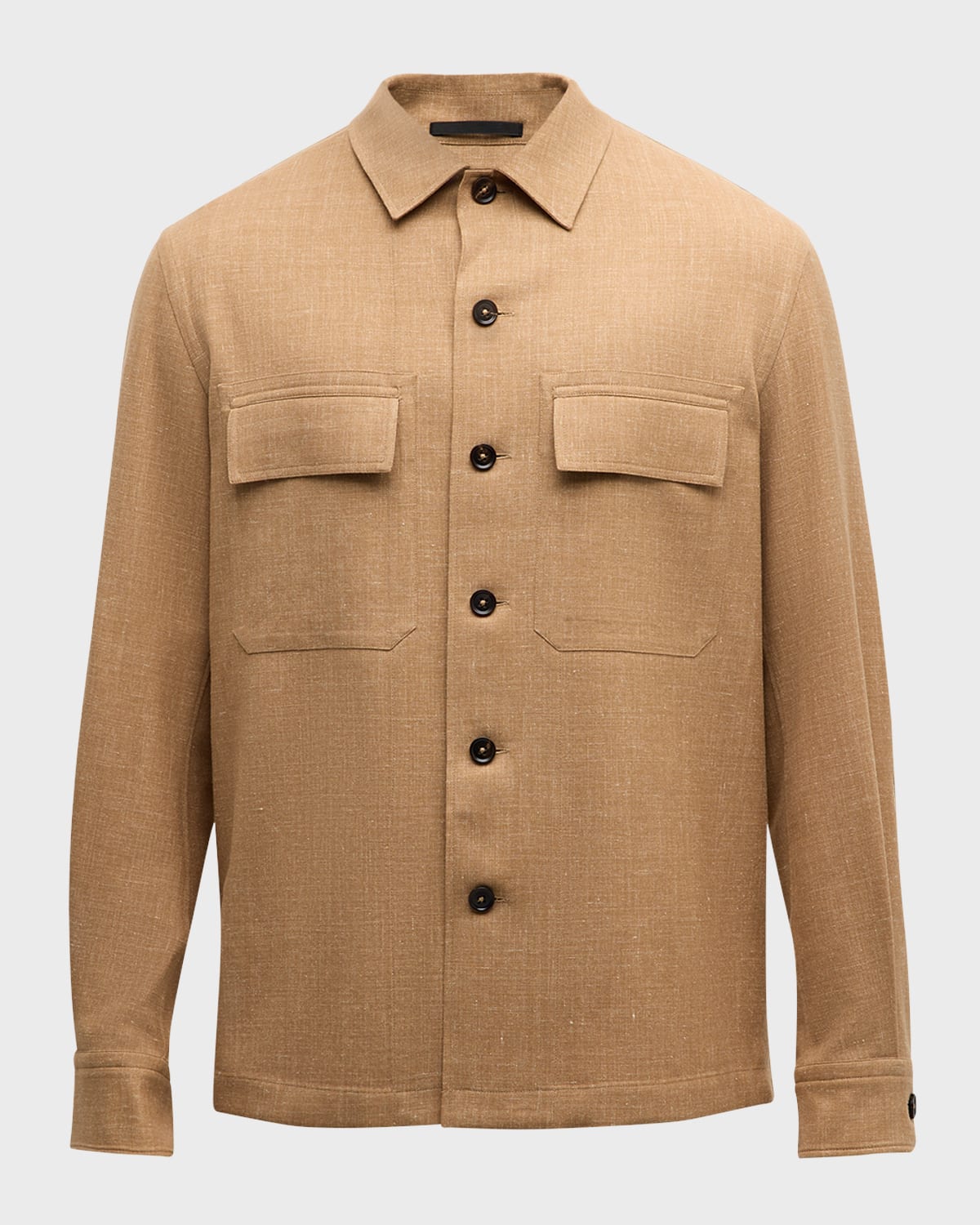 ZEGNA Men's Oasi Cashmere Linen Overshirt