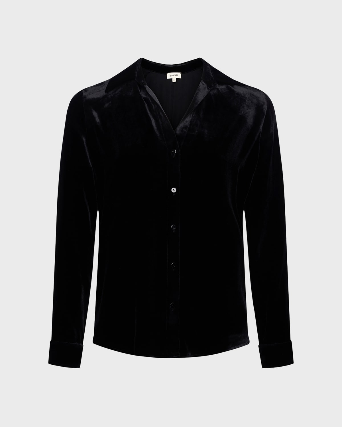 L'Agence Argo Velvet Button-Front Blouse