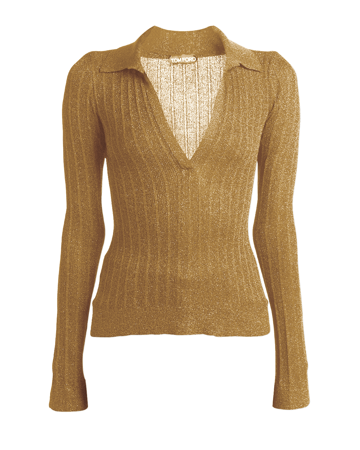 TOM FORD Lurex Knit Polo Sweater