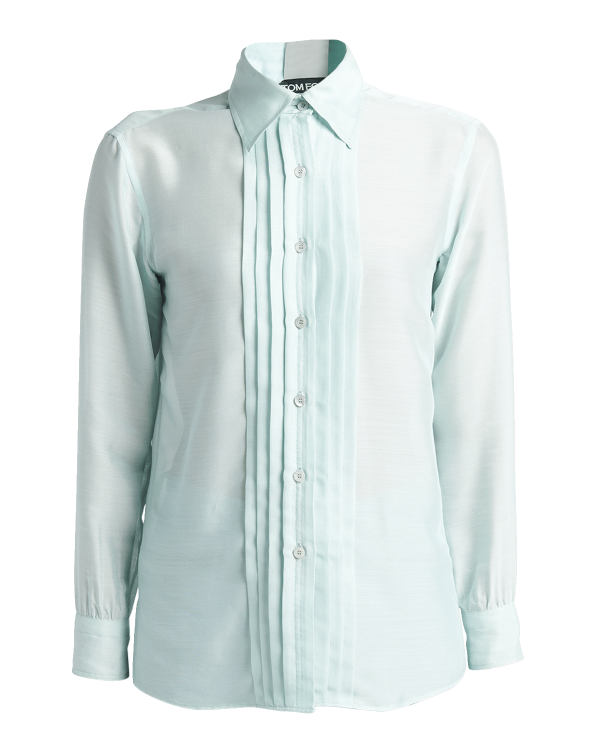 TOM FORD Pleated Silk Button-Front Blouse
