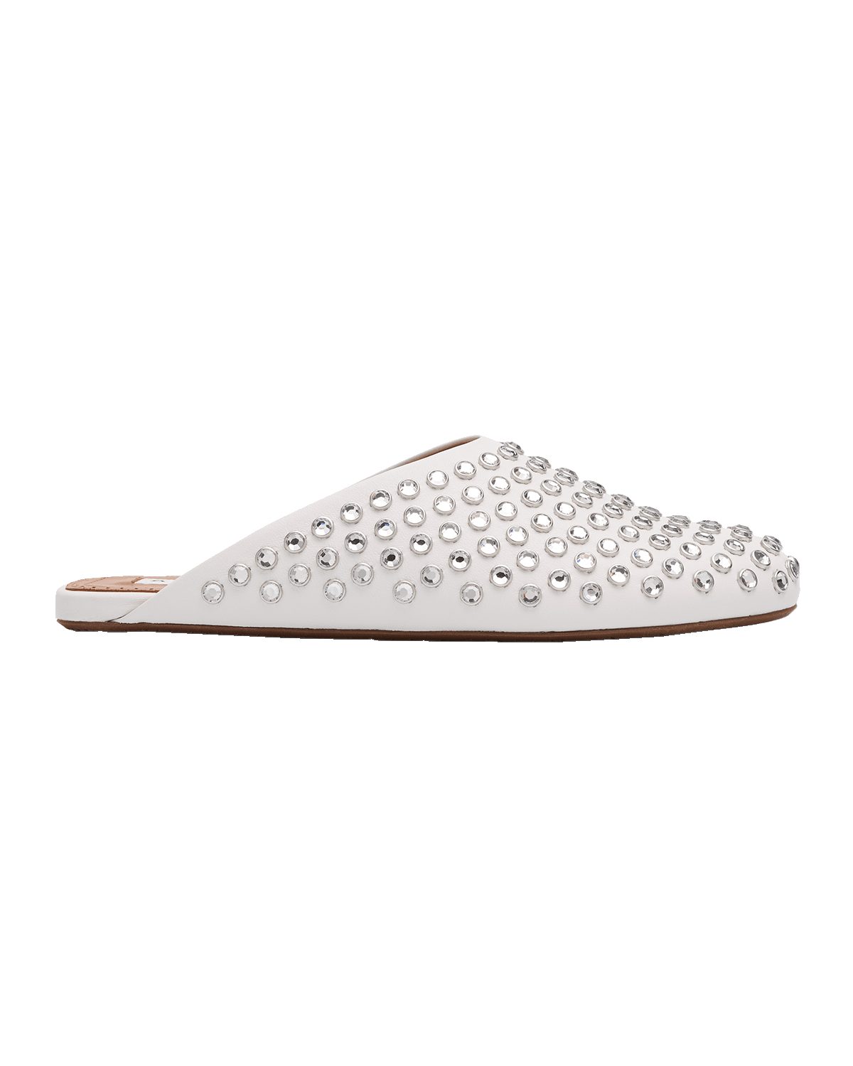 ALAIA Crystal Stud Leather Flat Mules