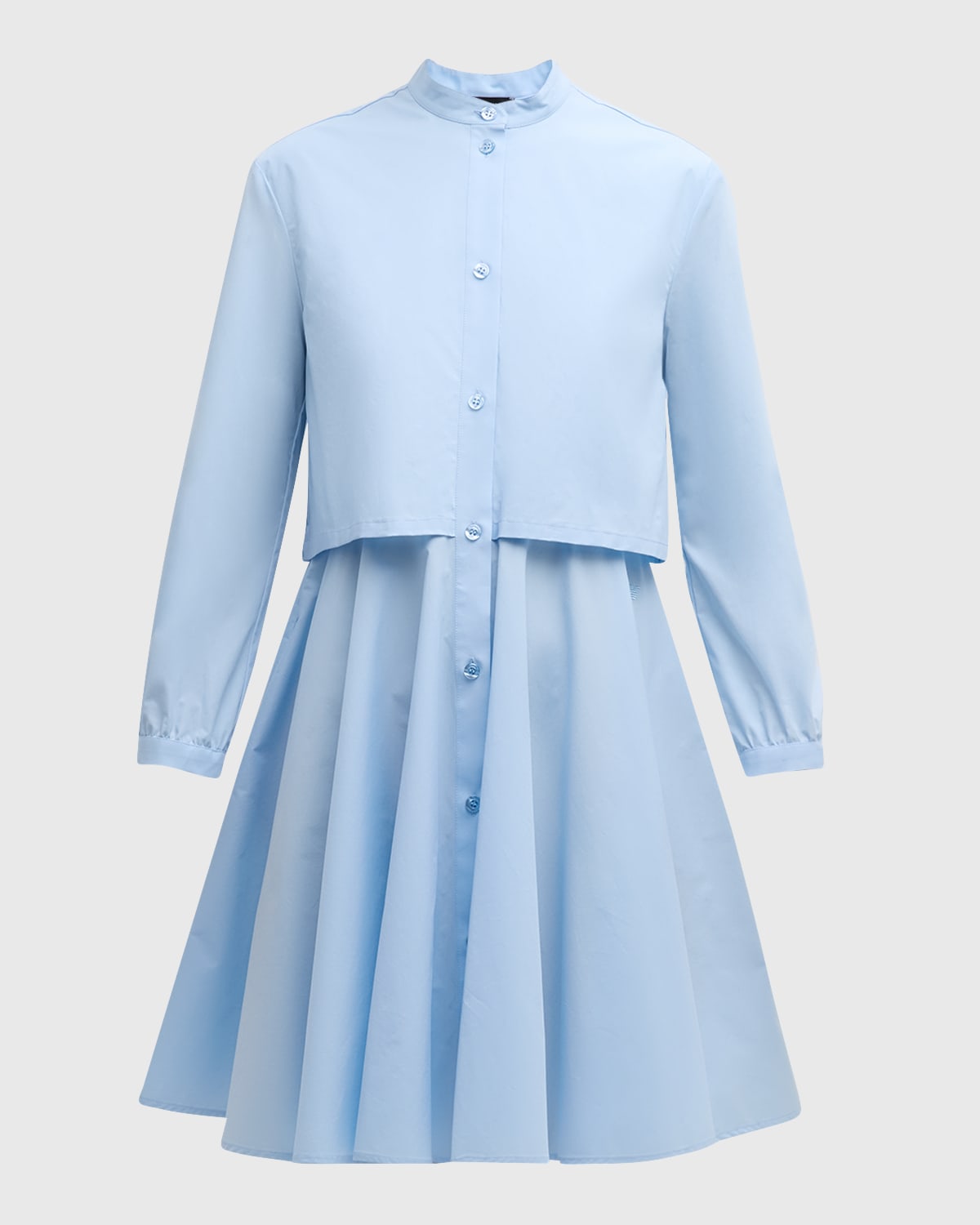Emporio Armani High-Low Cotton Poplin Midi Shirtdress