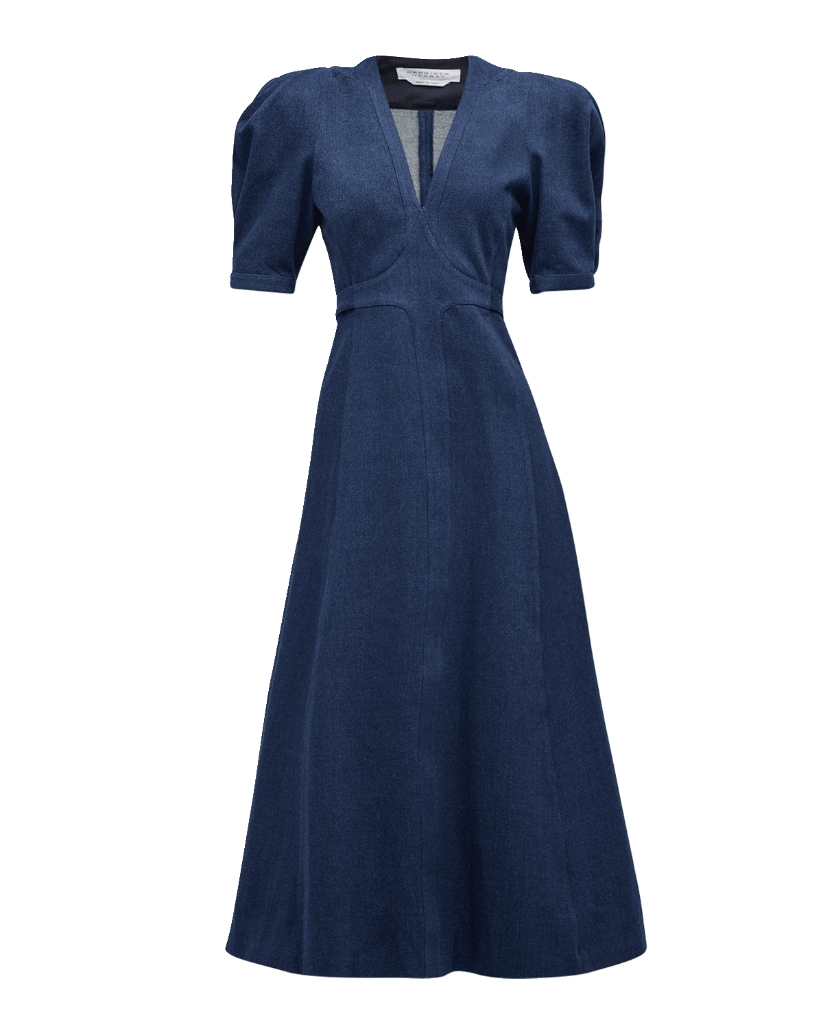 Gabriela Hearst Luz Denim Maxi Dress with Tie Back