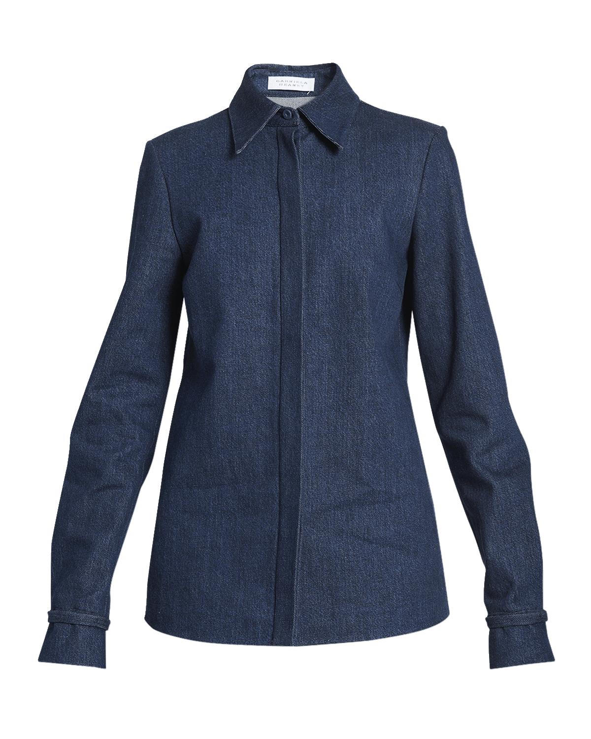 Gabriela Hearst Cruz Denim Collared Shirt