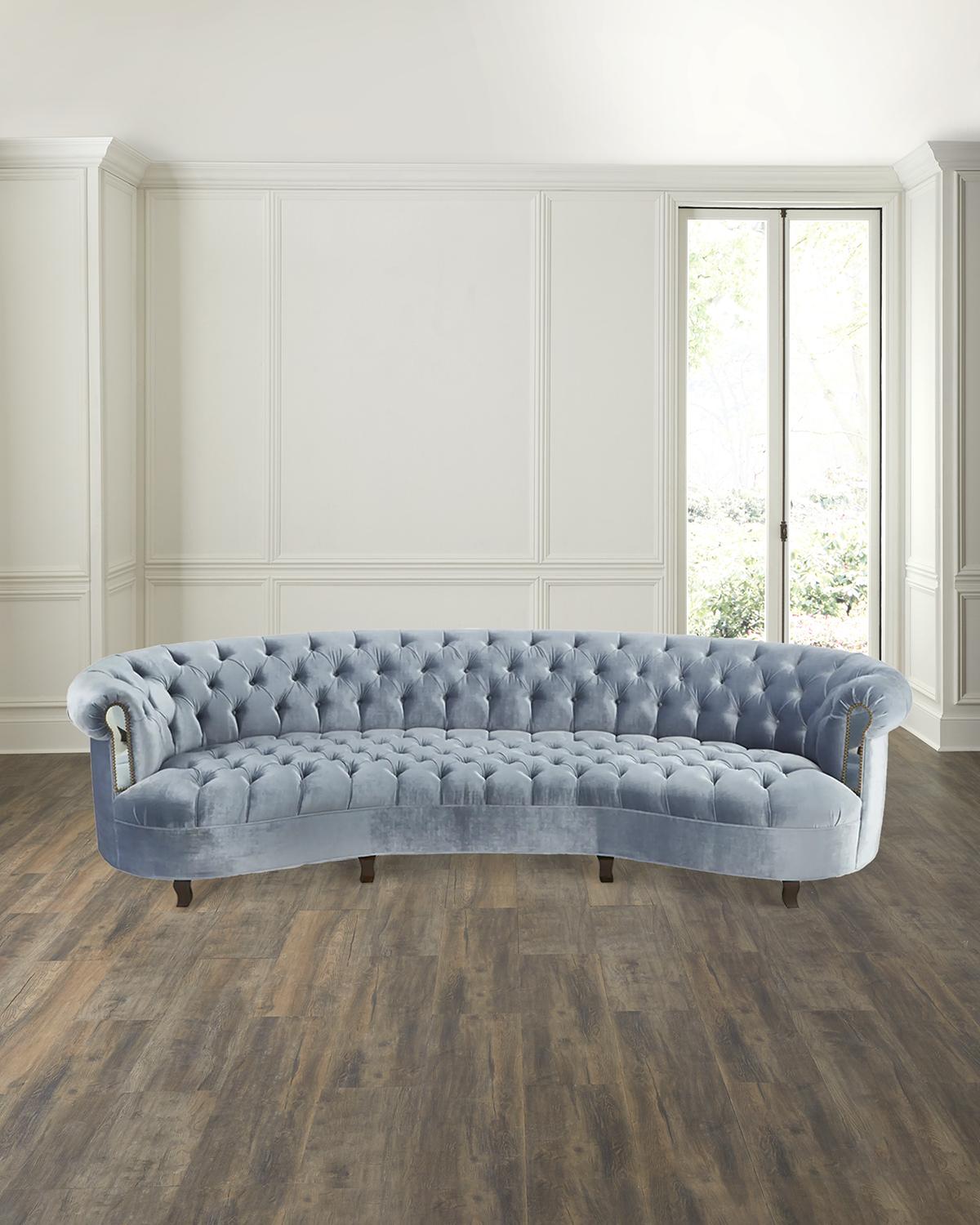 Rebecca Mirrored Tufted Sofa - 86"