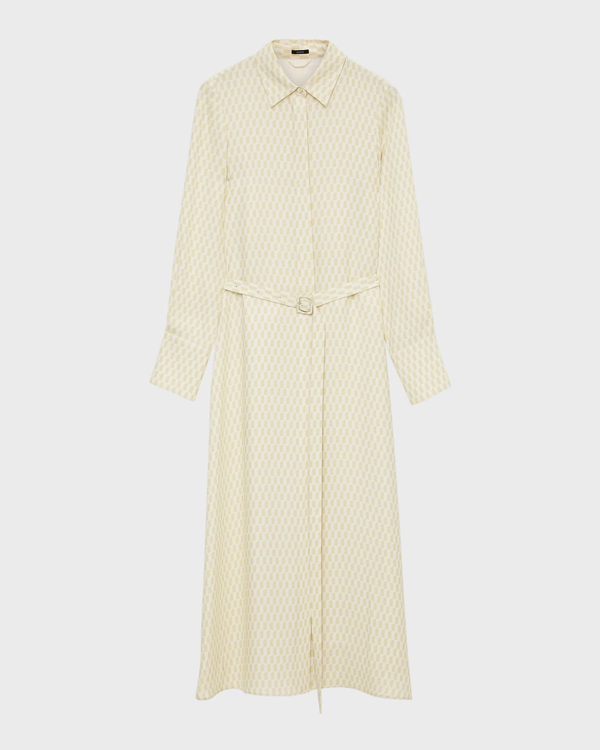 Joseph Dulac Belted Geometric-Print Midi Shirtdress