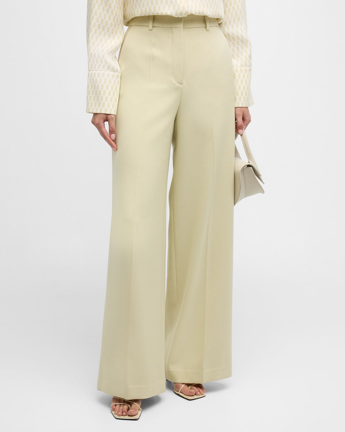 Joseph Alane High-Rise Wide-Leg Twill Pants
