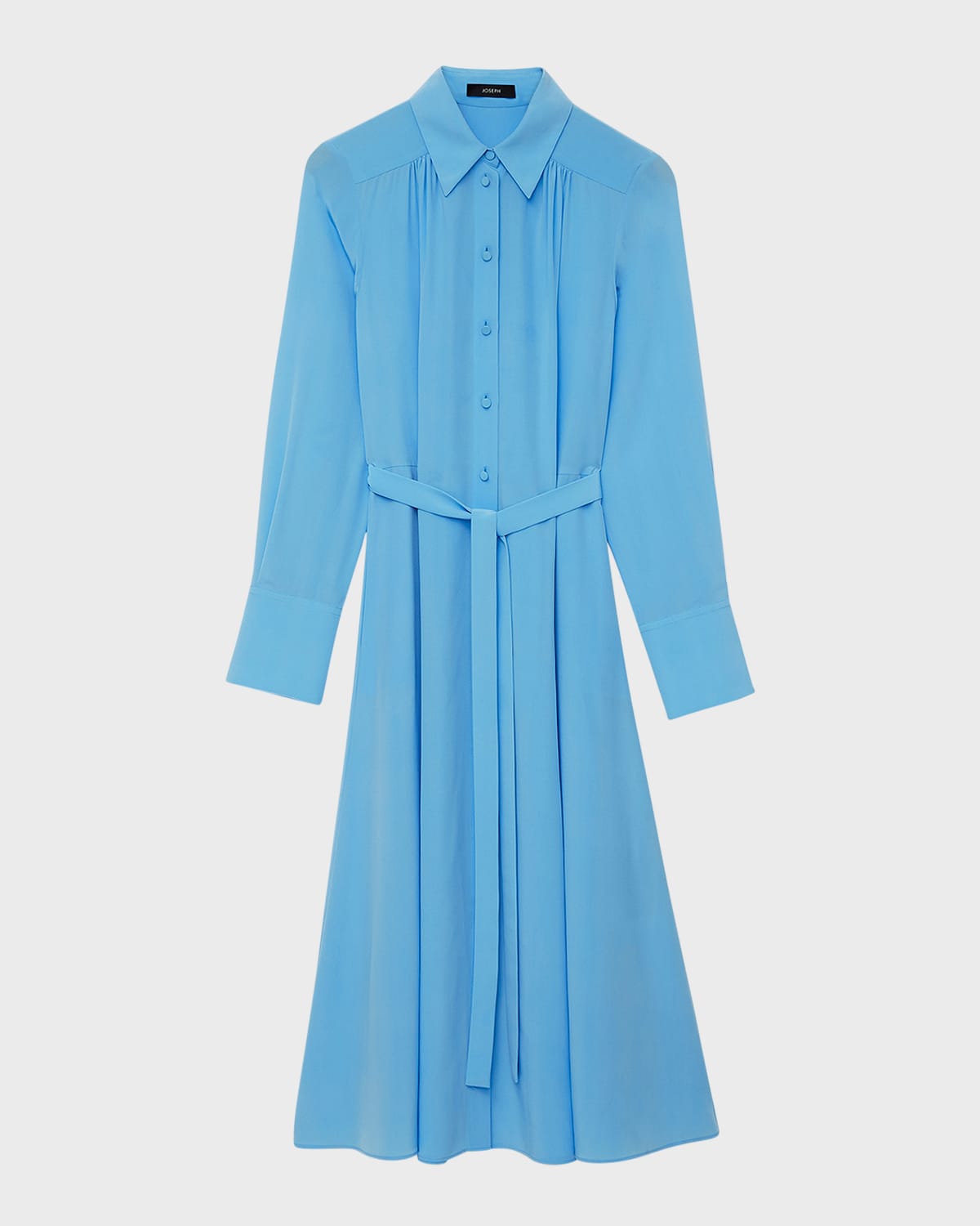 Joseph Diane Belted Crepe De Chine Midi Shirtdress