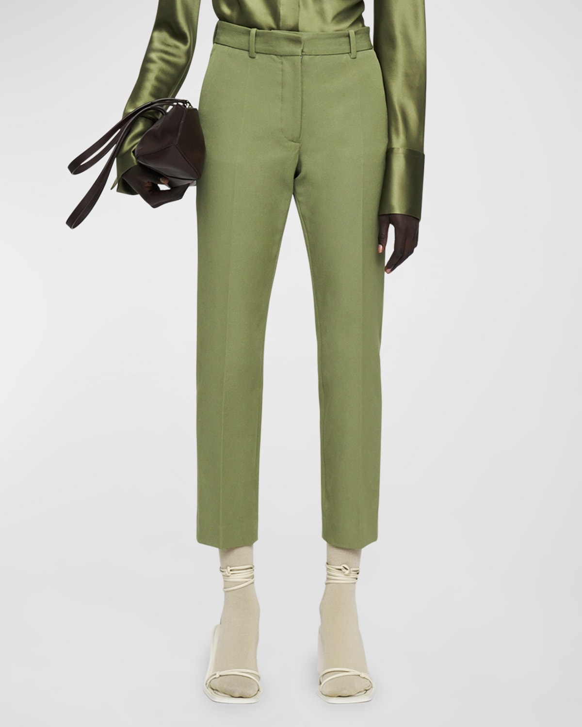 Joseph Coleman Cropped Mid-Rise Gabardine Pants