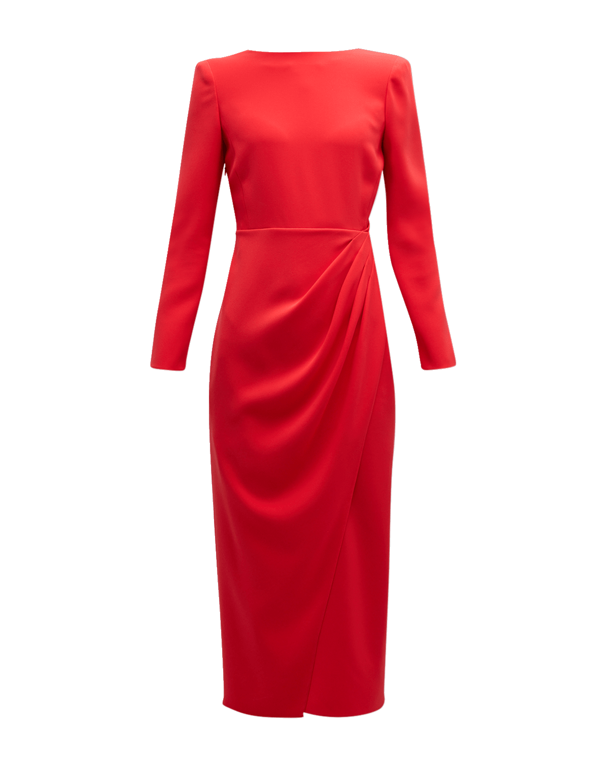 Emporio Armani Pleated Cady Column Midi Dress