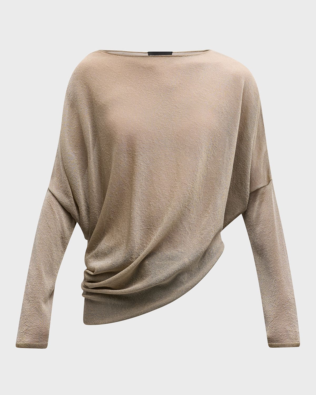 Emporio Armani Draped Dolman-Sleeve Asymmetric Blouse