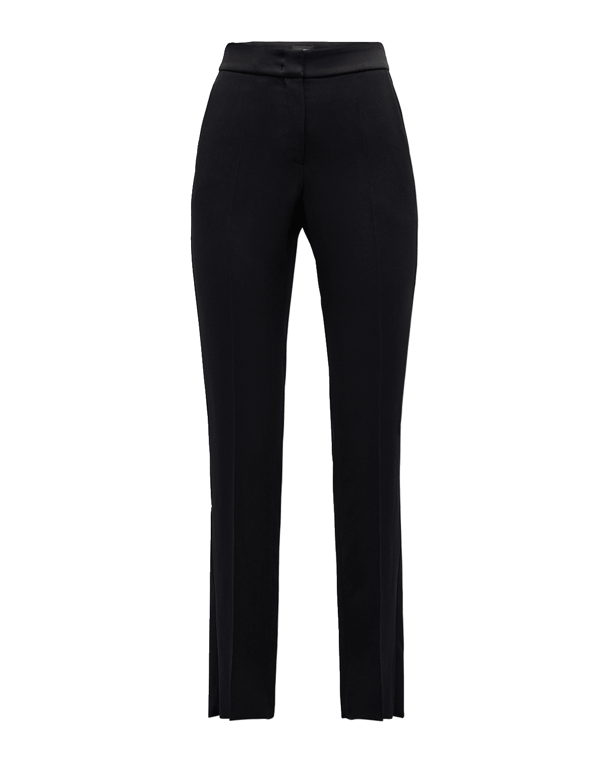 Emporio Armani High-Rise Surplice Straight-Leg Satin Trousers