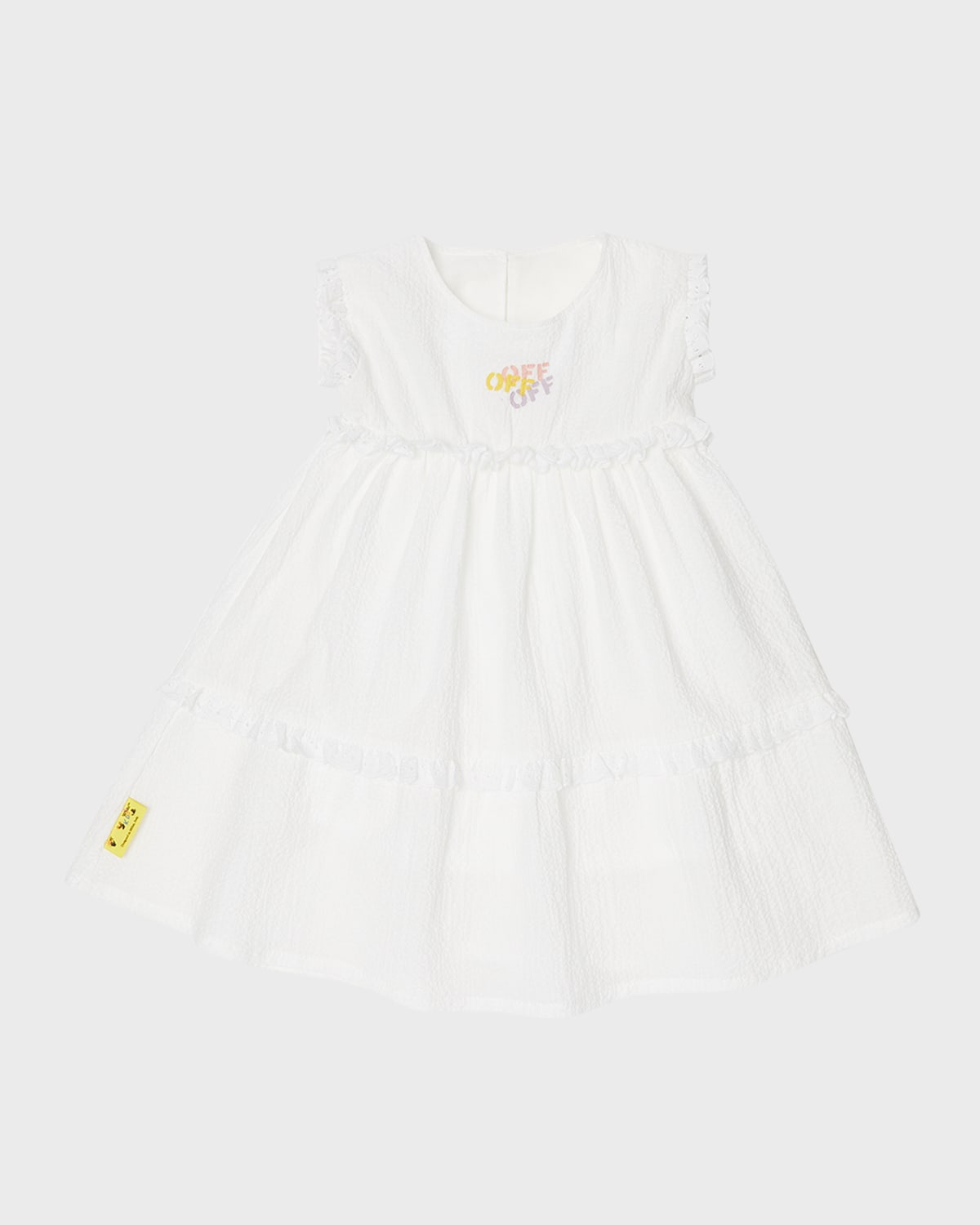 Off-White Girl's Off Stamp Ruffled Dress, Size 3M-36M