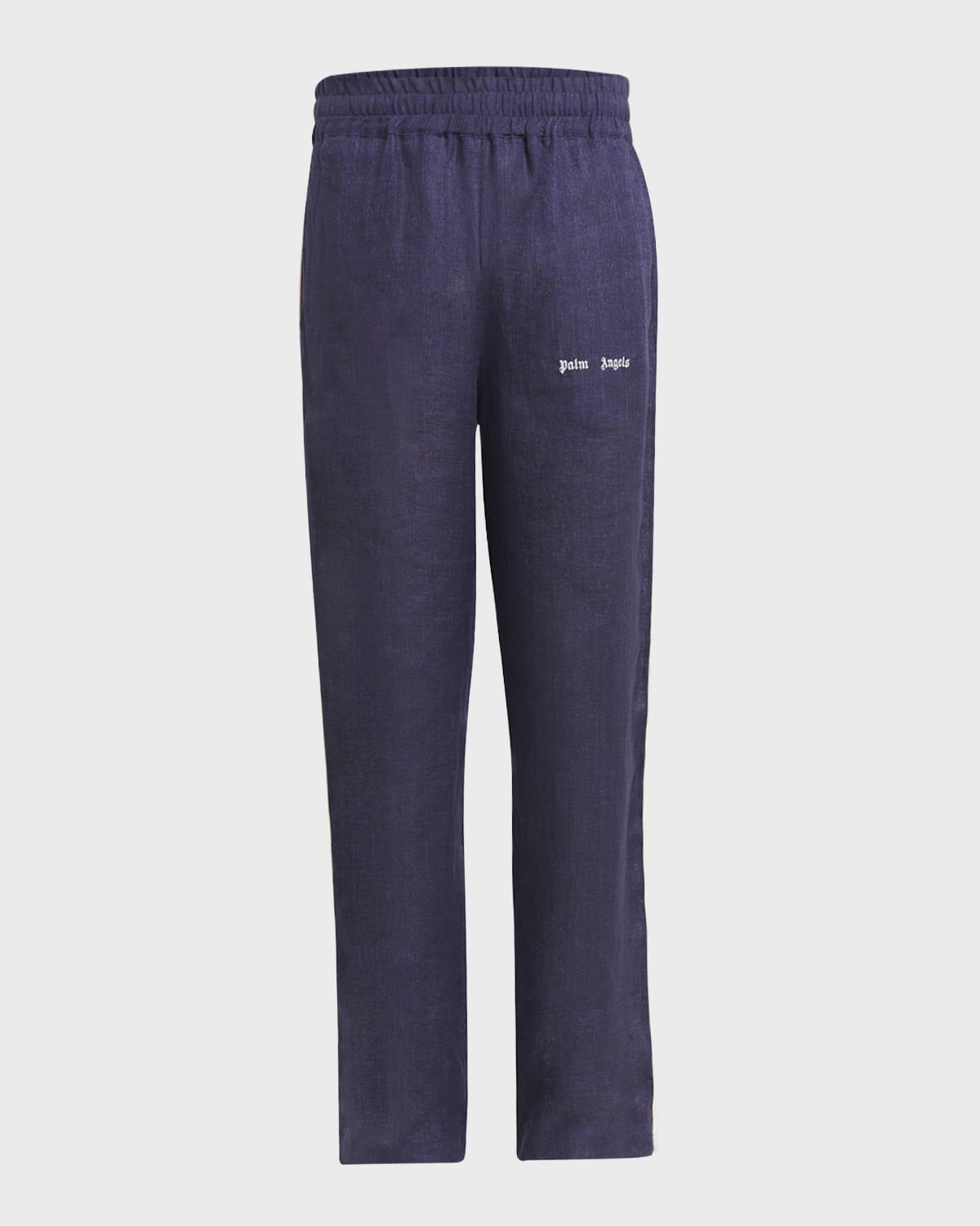 Palm Angels Men's Classic Logo Linen-Blend Track Pants