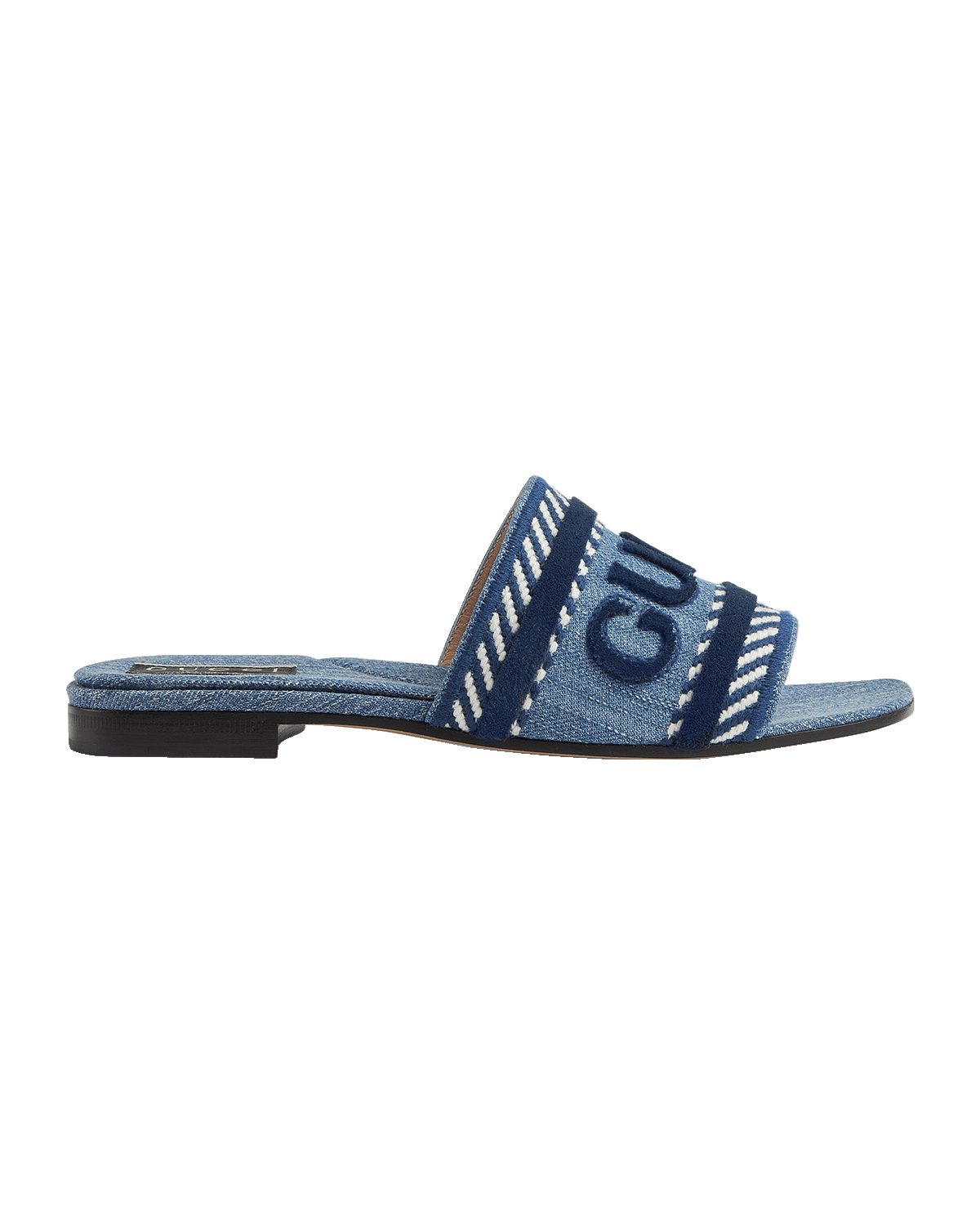 Gucci Jane Logo Denim Slide Sandals