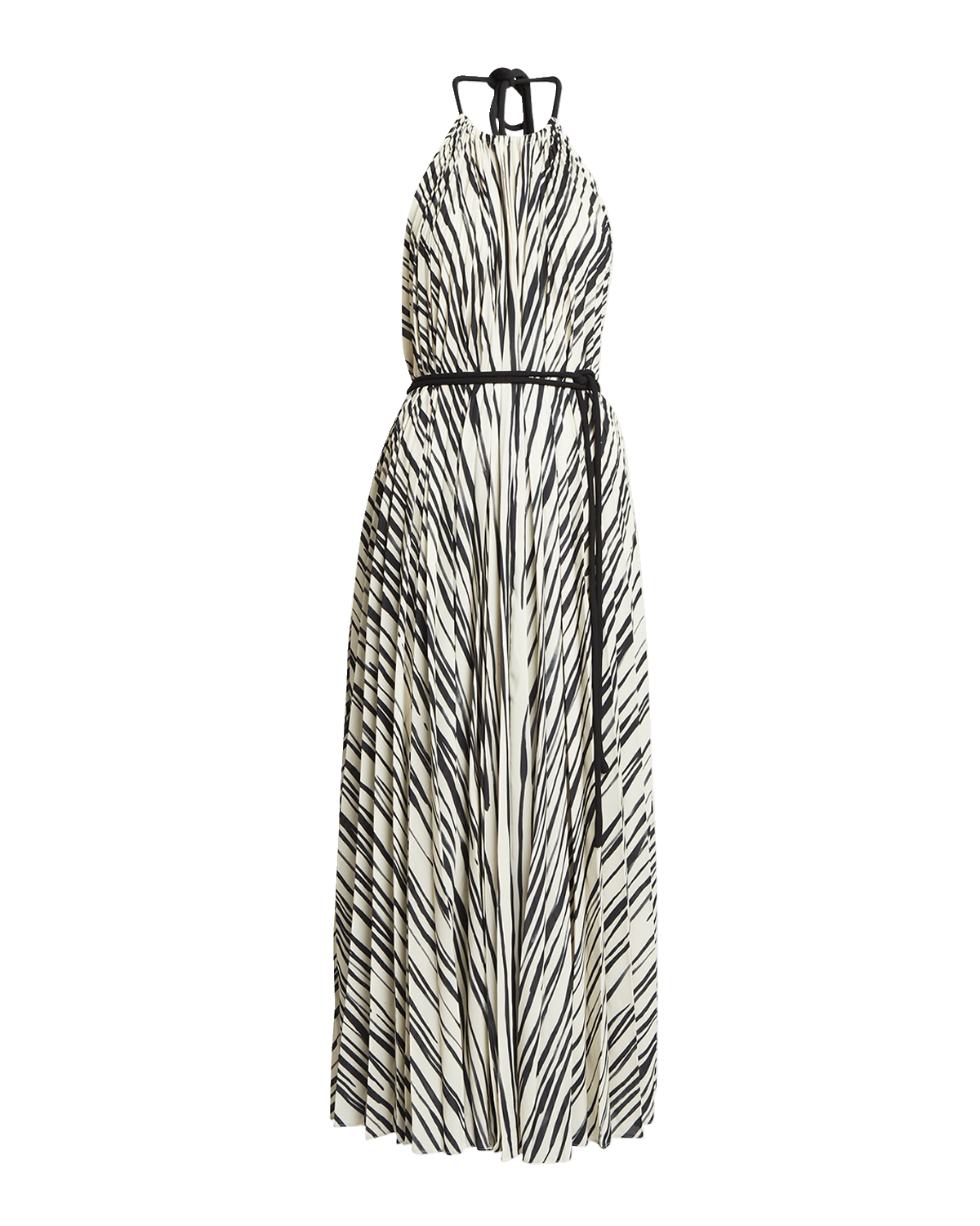 Proenza Schouler Frida Striped Belted Halter Maxi Dress