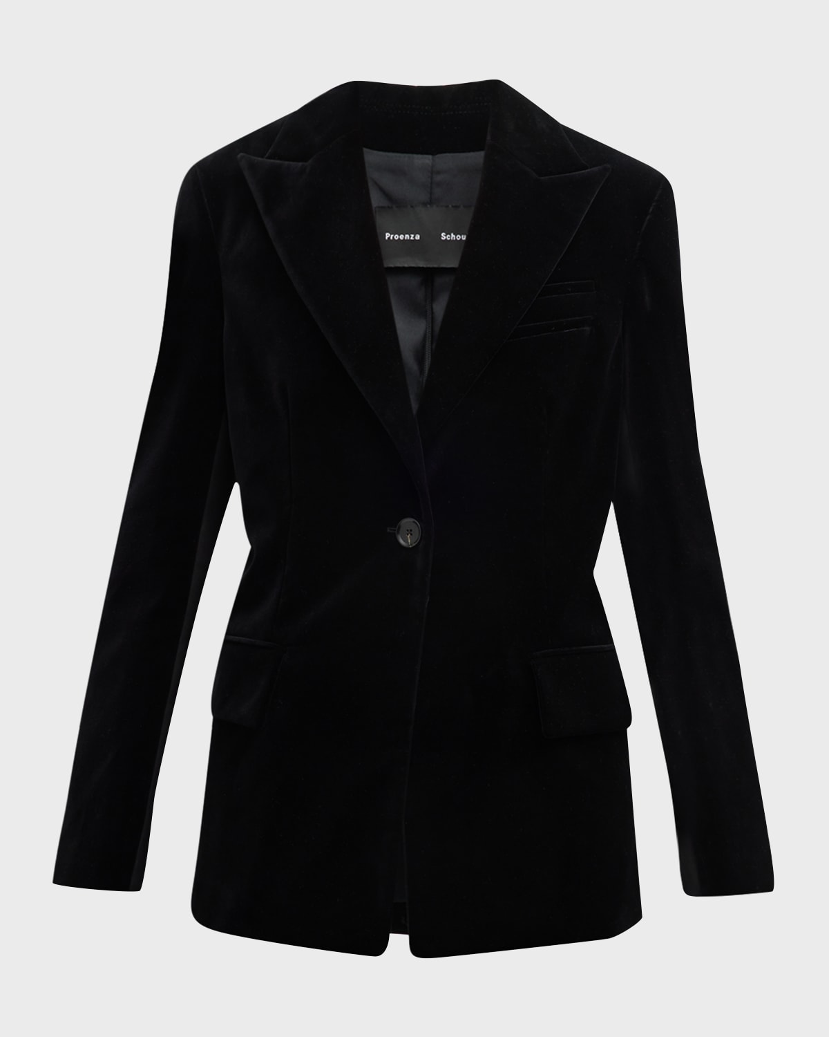 Proenza Schouler Nico Velvet Single-Breasted Blazer Jacket