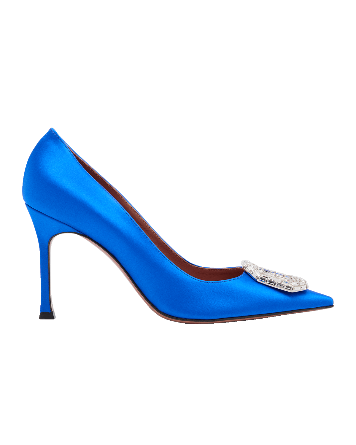 Amina Muaddi Camelia Silk Crystal Halter Pumps