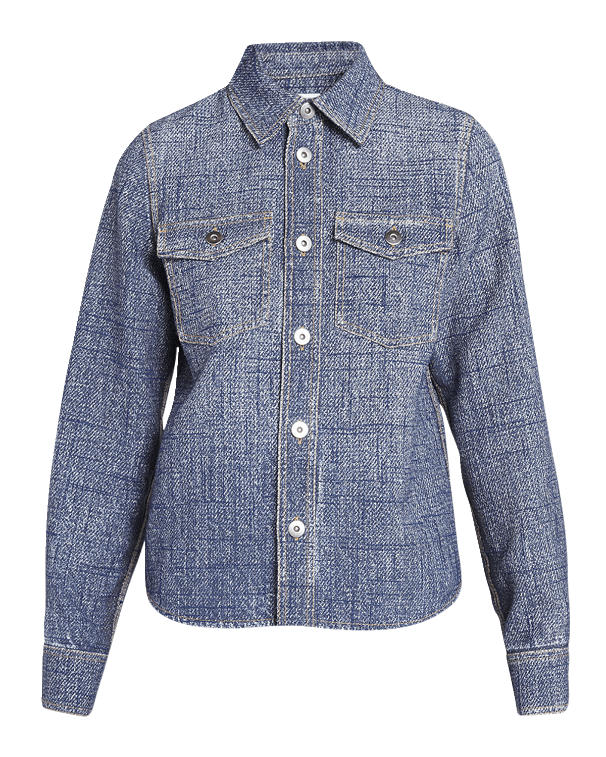 Bottega Veneta Textured Denim Collared Shirt