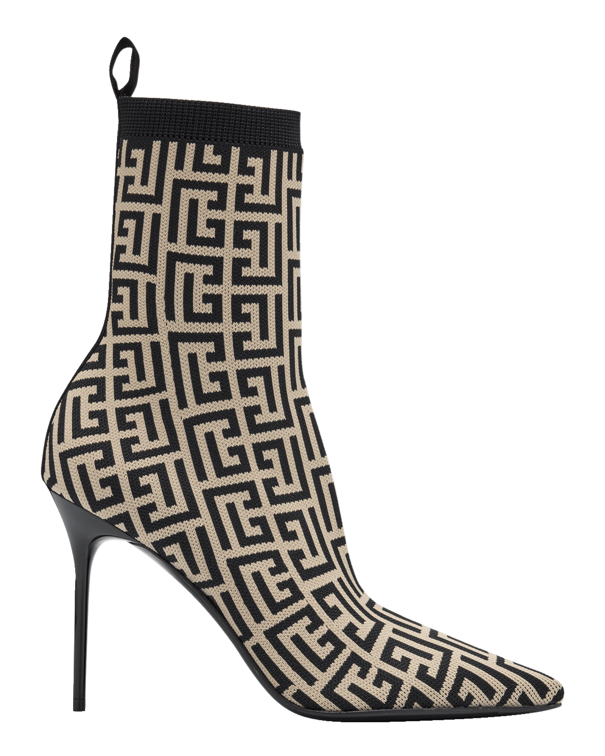 Balmain Skye Monogram Sock Ankle Booties