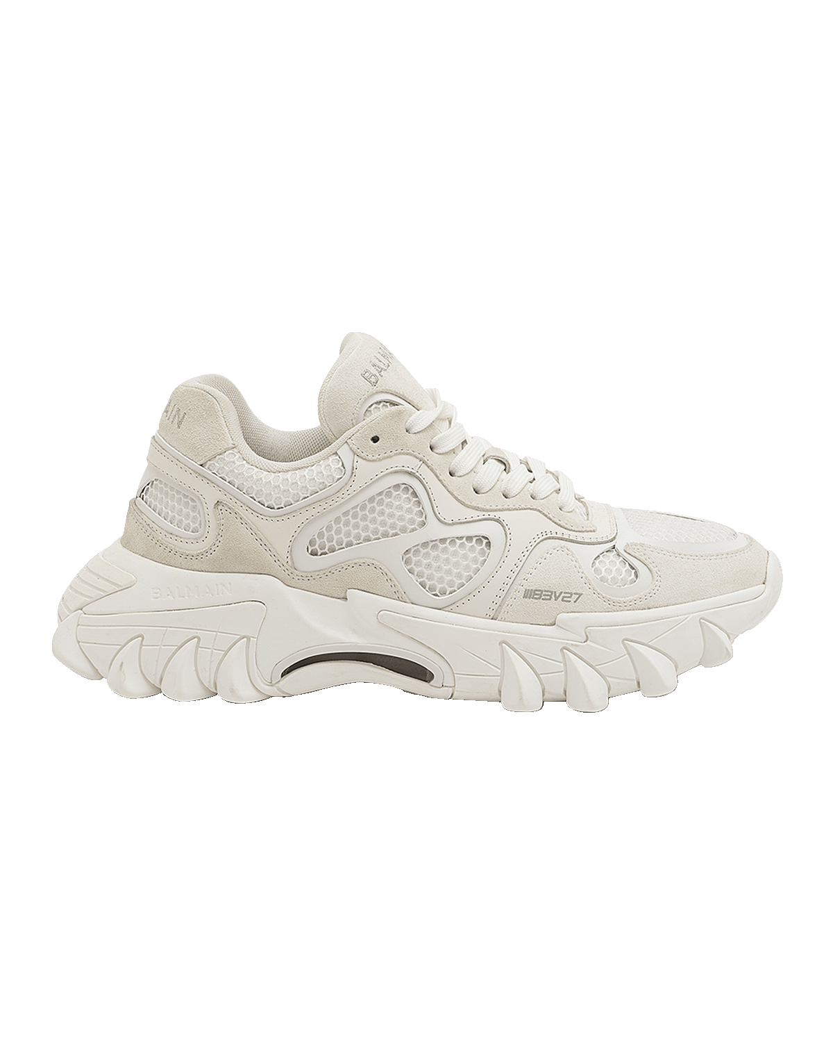 Balmain B-East Mixed Leather Trainer Sneakers