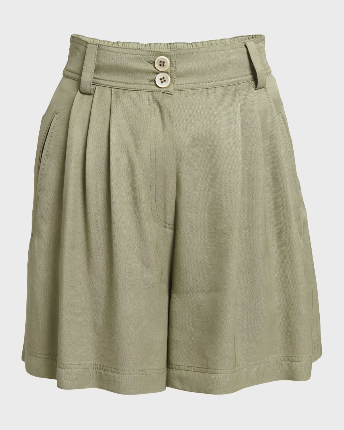 Golden Goose Journey Leilah Pleated Viscose-Twill Shorts