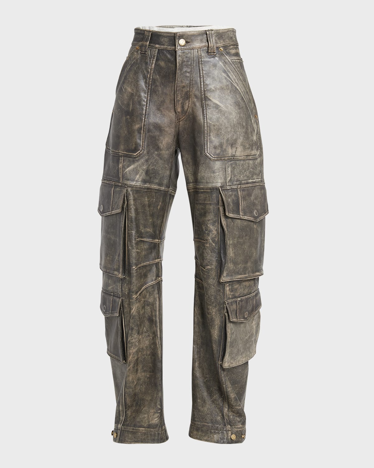 Golden Goose Journey Distressed Leather Cargo Pants