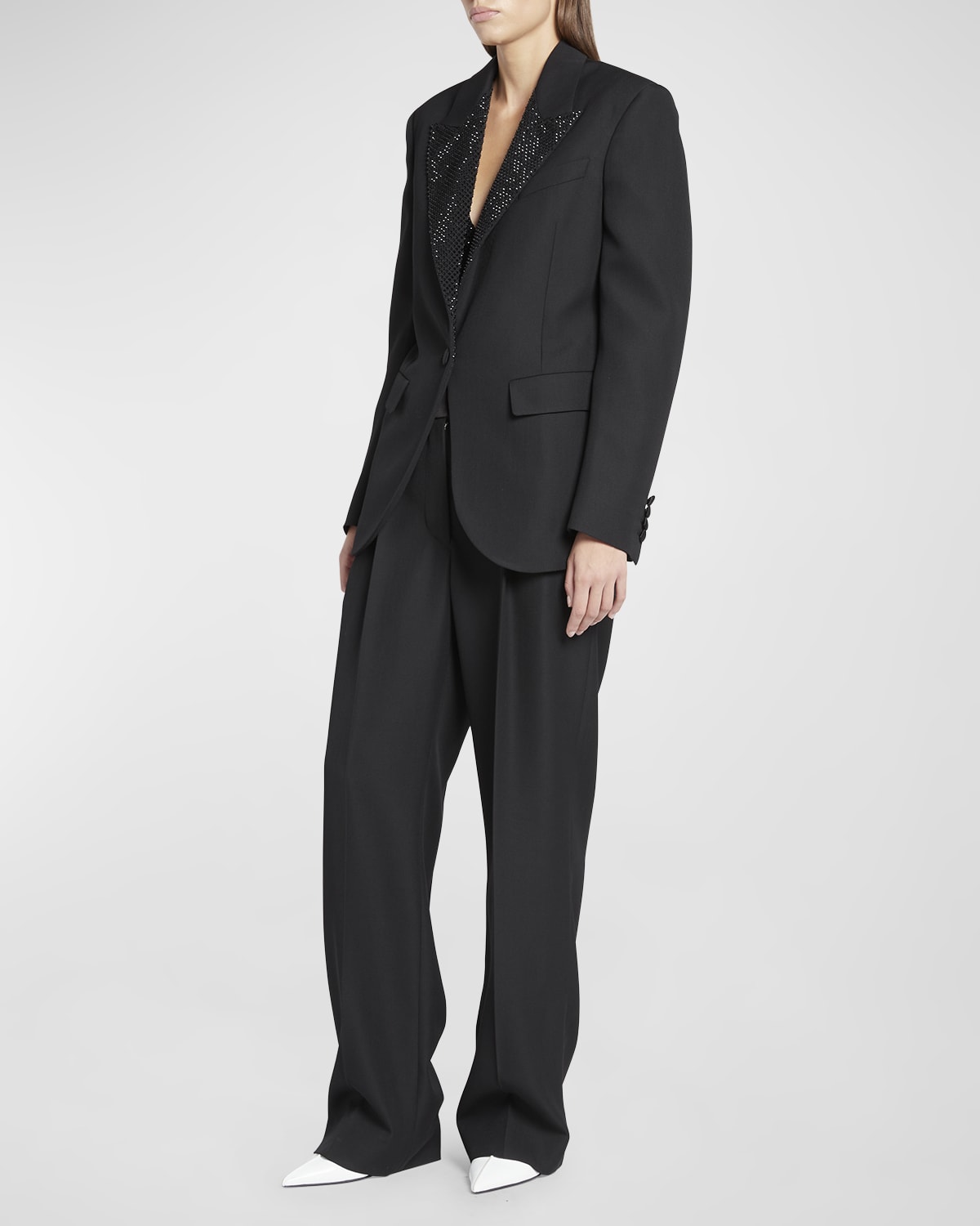 Stella McCartney Tuxedo Jacket with Hotfix Lapel