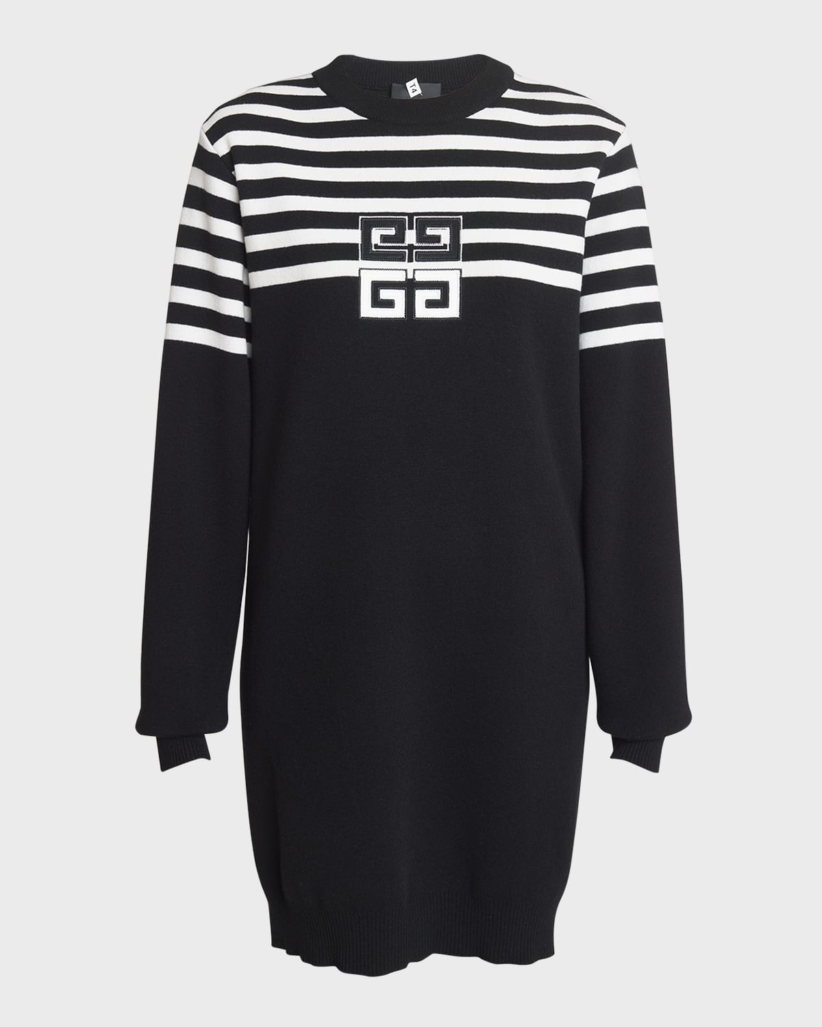 Givenchy Cashmere Short Dress with 4G Embroidery