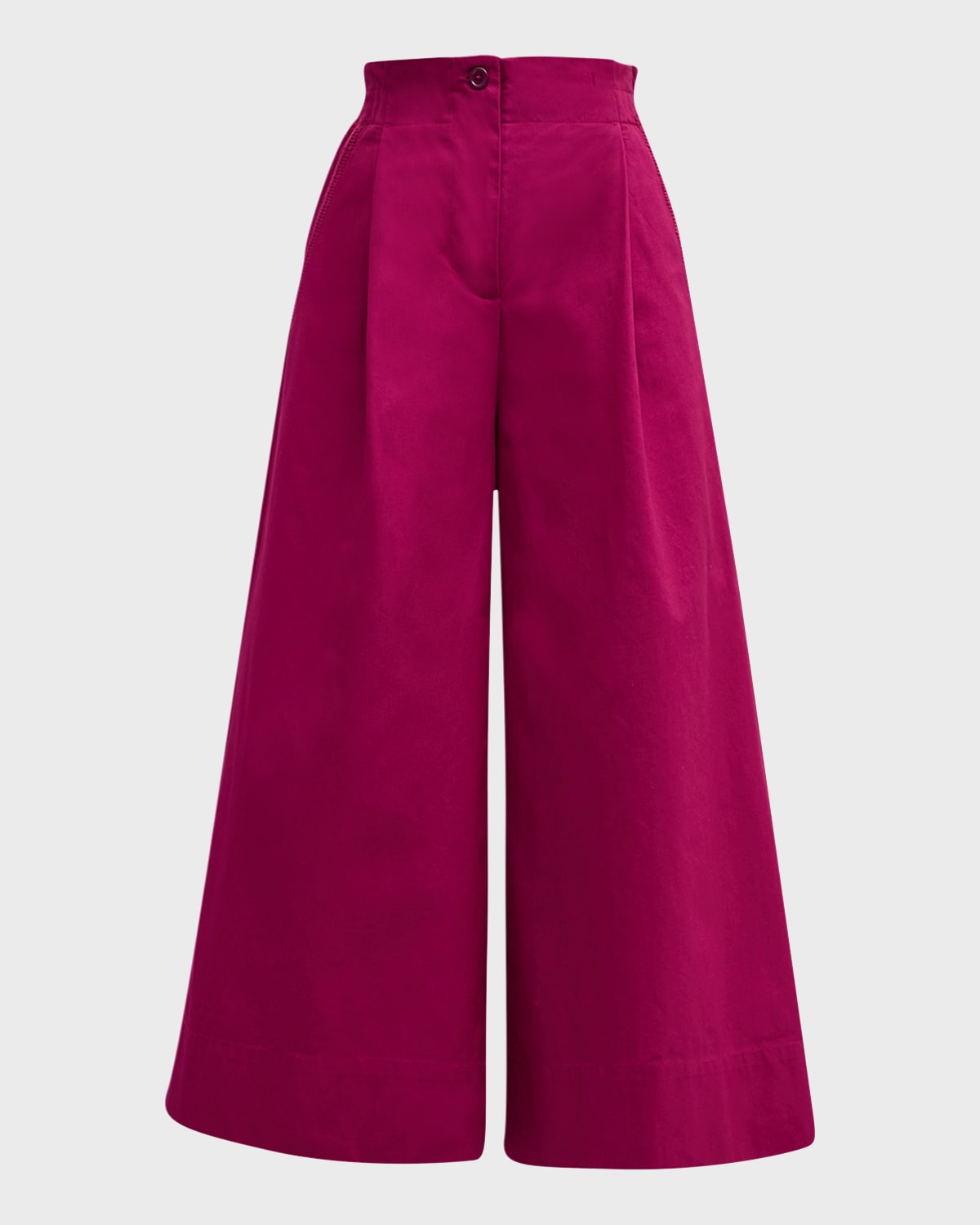 Merlette Sargent Pleated Cropped Cotton Twill Pants