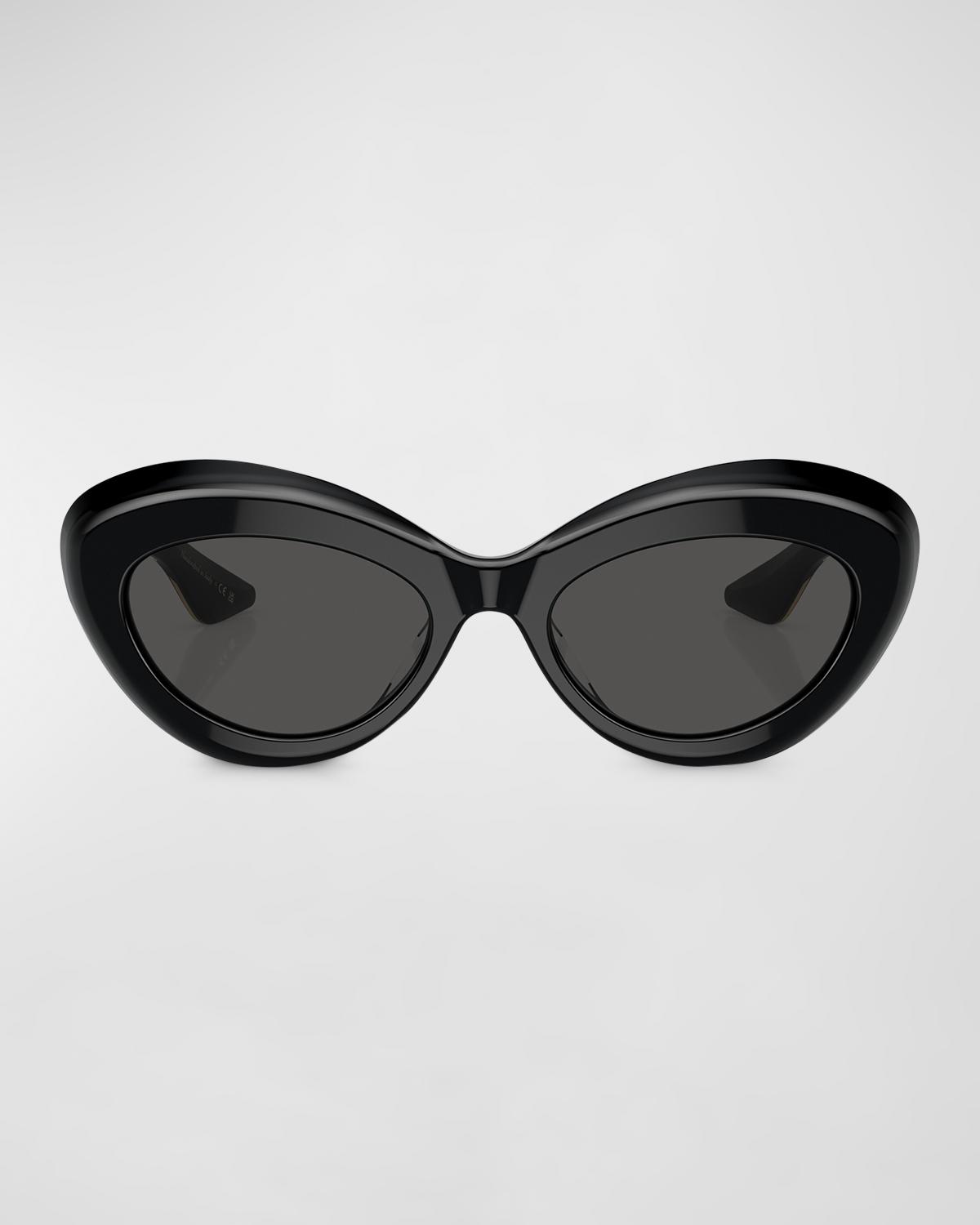 Khaite x Oliver Peoples Bold Acetate Oval Sunglasses