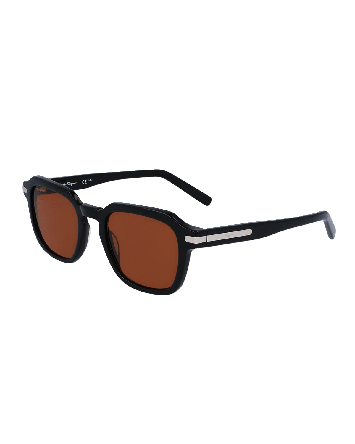 Ferragamo Men's Classic Logo Acetate Rectangle Sunglasses