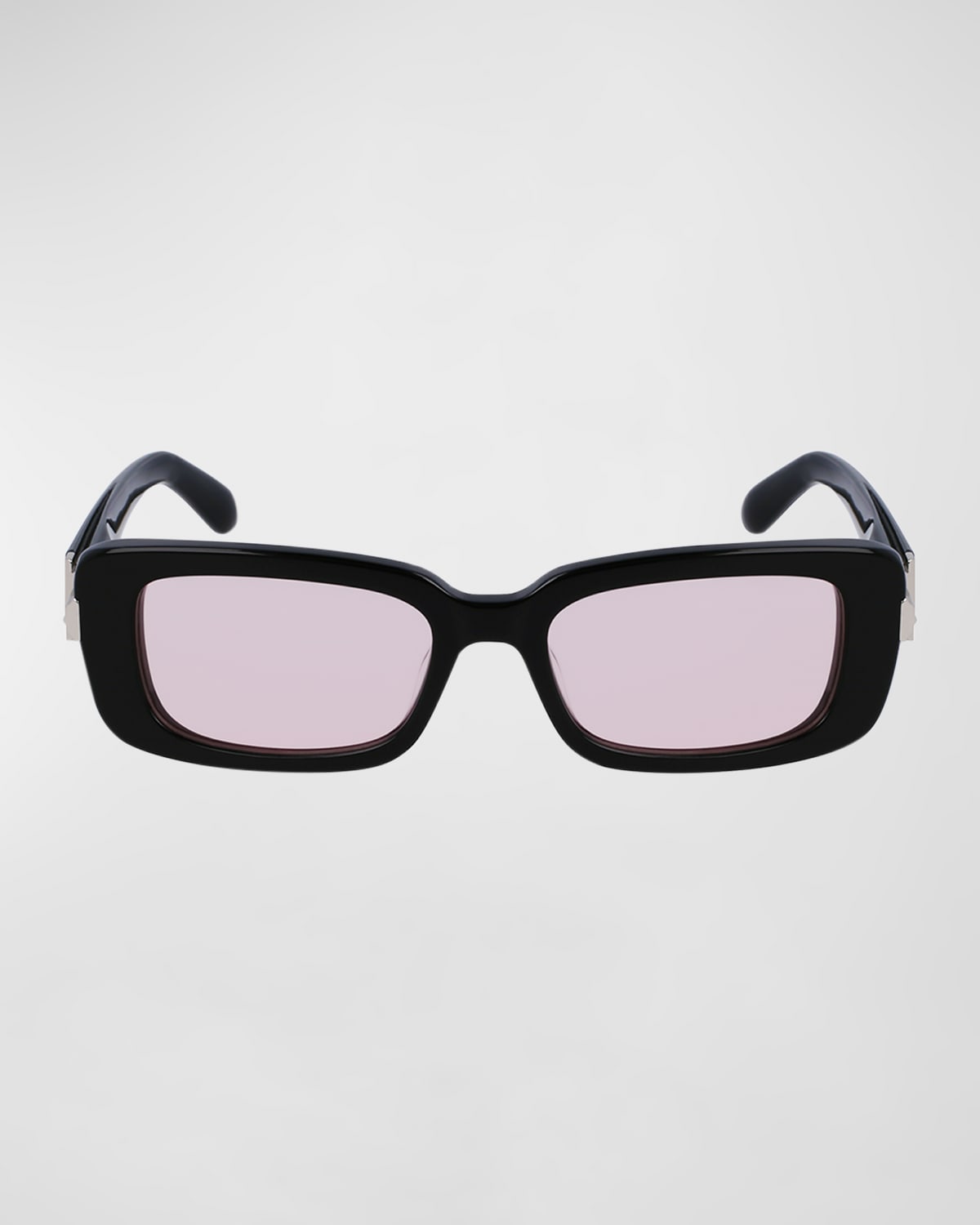 Ferragamo Gancini Evolution Acetate & Metal Rectangle Sunglasses