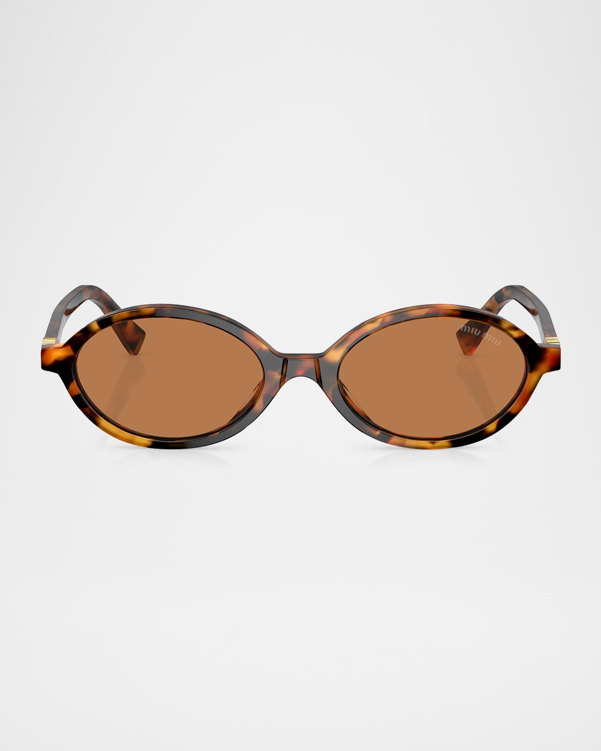 Miu Miu Acetate Oval Sunglasses