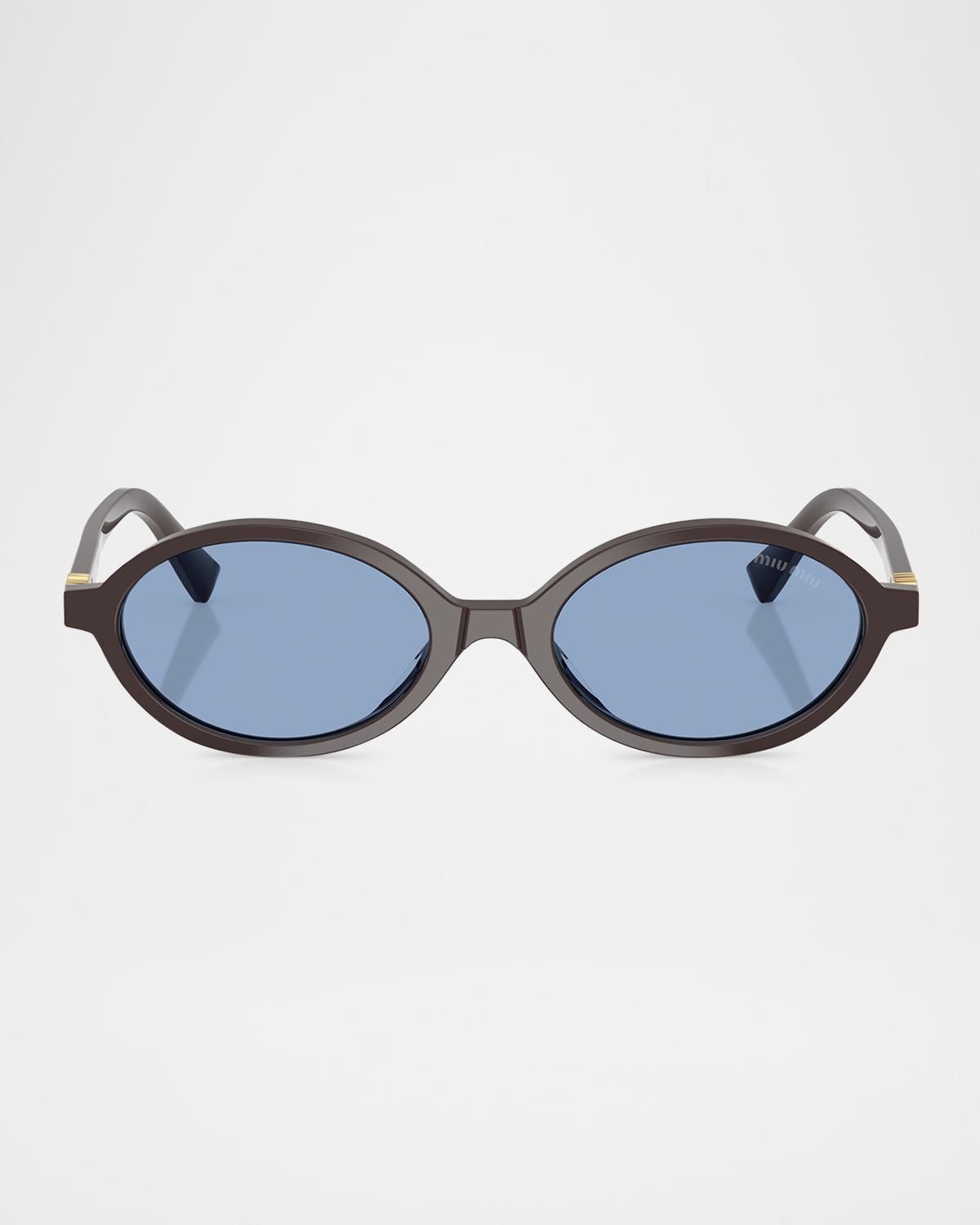 Miu Miu Acetate Oval Sunglasses