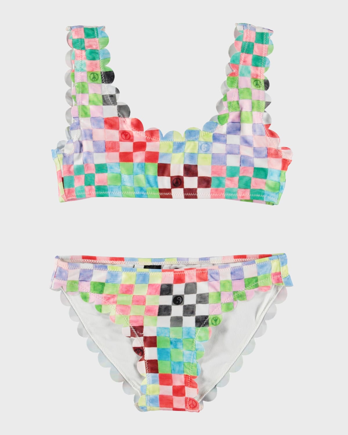 Molo Girl's Nolina Scallop-Trim Bikini, Size 3T-6