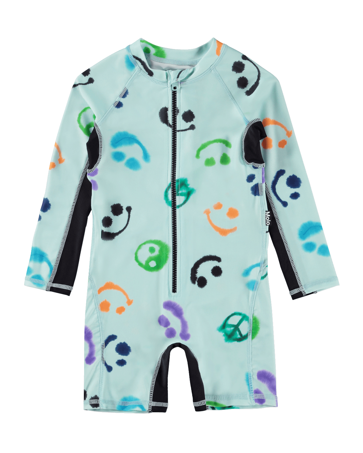 Molo Boy's Neka Happy Face-Print One Piece Swimsuit, Size 3M-3