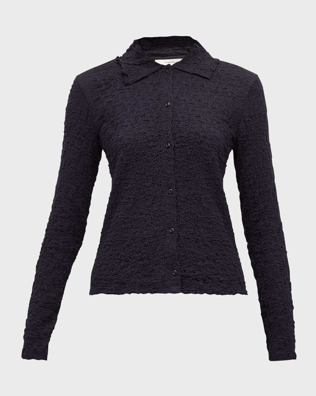 Vince Smocked Long-Sleeve Button-Front Shirt