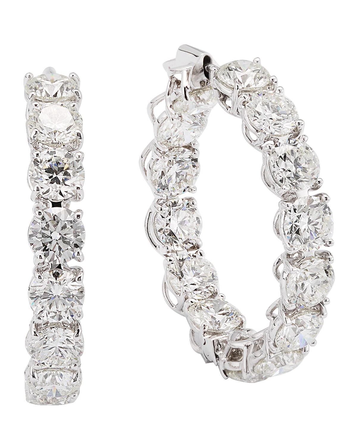 Roberto Coin 18K White Gold Diamond Hoop Earrings, 30mm