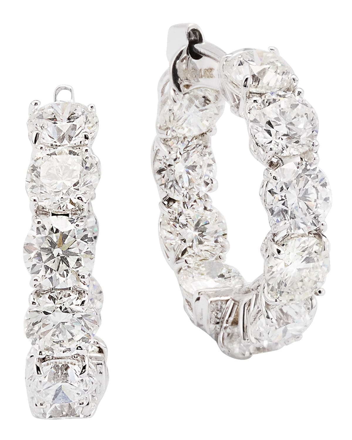 Roberto Coin 18K White Gold Diamond Hoop Earrings, 22mm