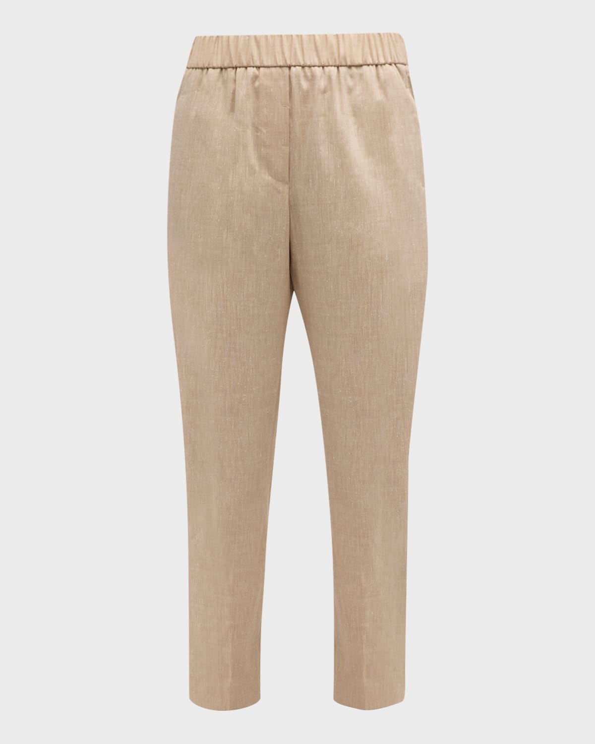 Peserico Cropped Bead-Trim Tapered Pants