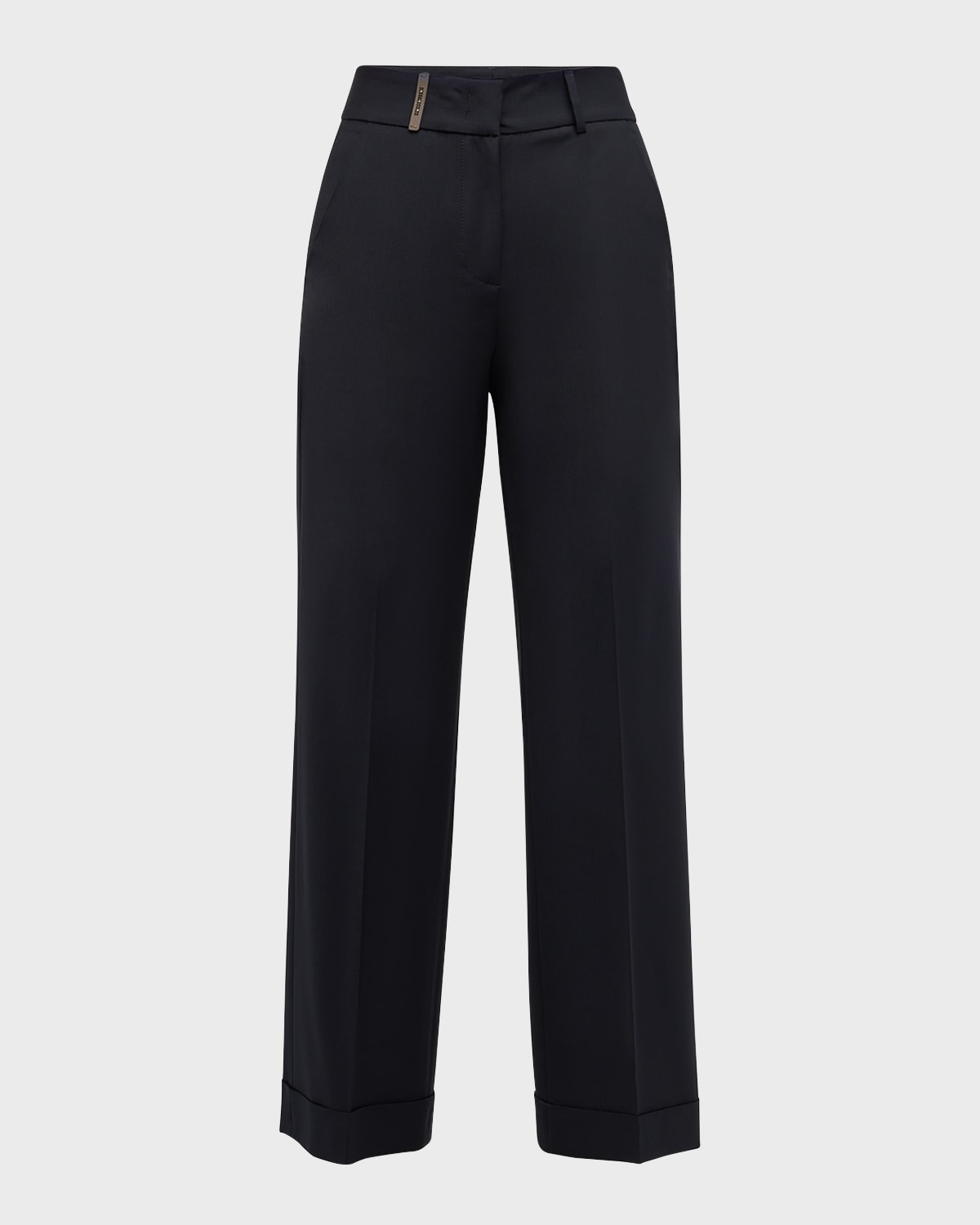Peserico High-Rise Wide-Leg Wool-Blend Pants