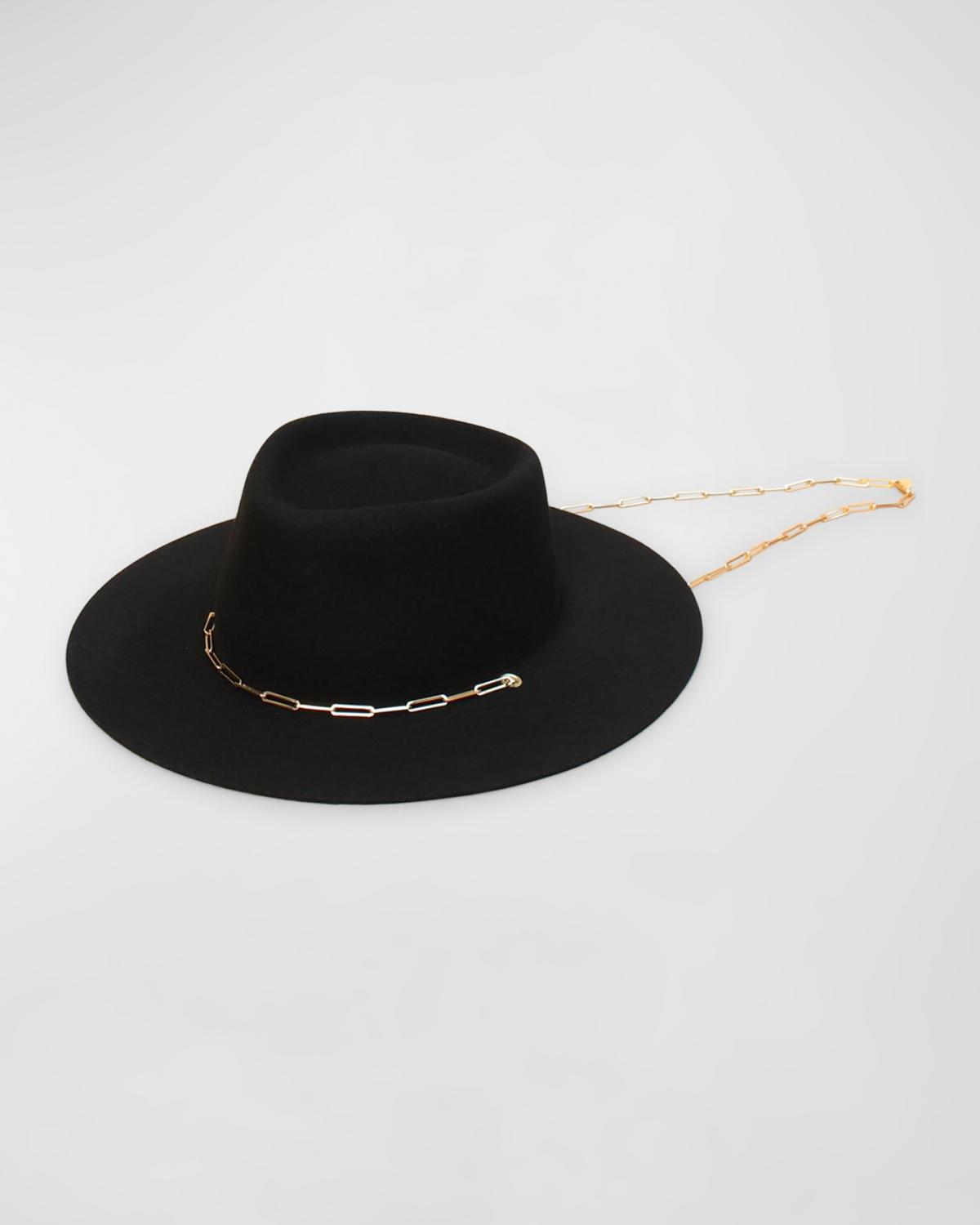 Van Palma Ulysse Merino Wool Fedora With Chain