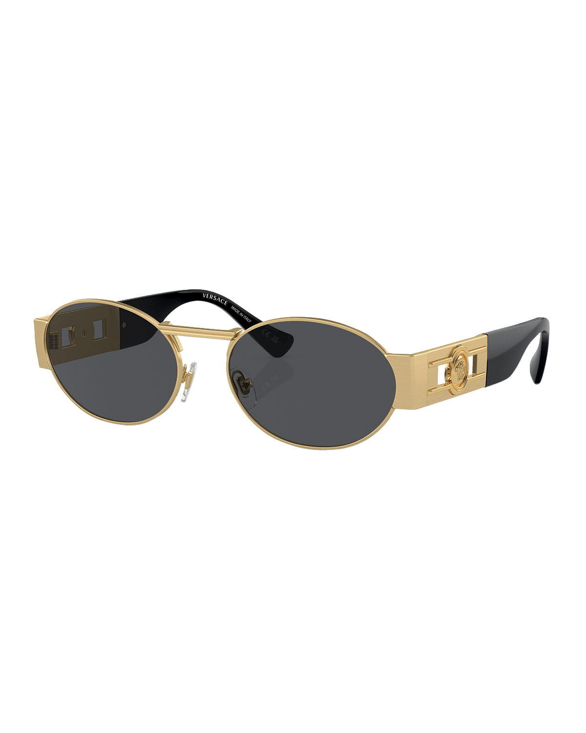 Versace Medusa Deco Steel & Acetate Oval Sunglasses