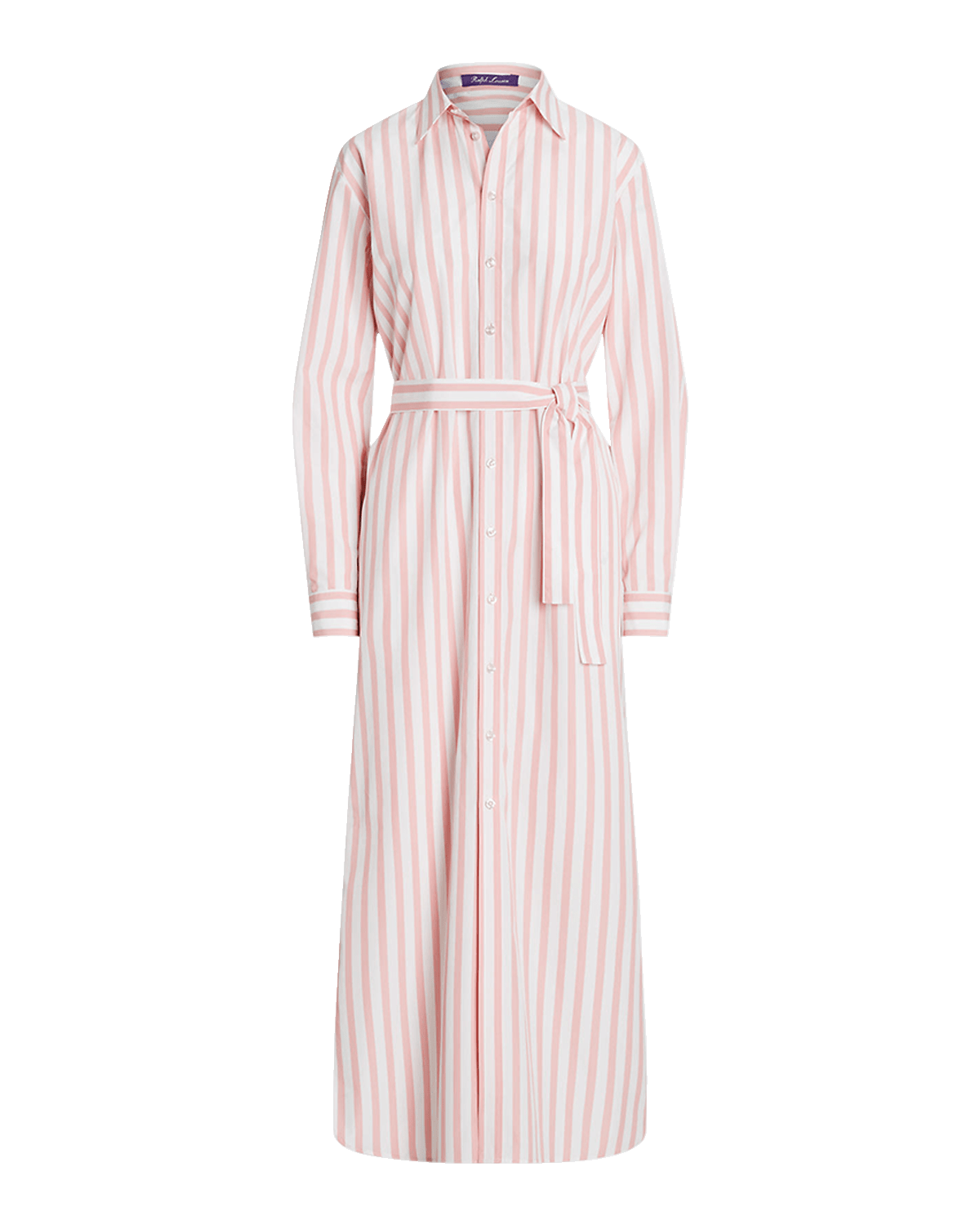 Ralph Lauren Collection Ysabella Umbrella Striped Belted Maxi Shirtdress