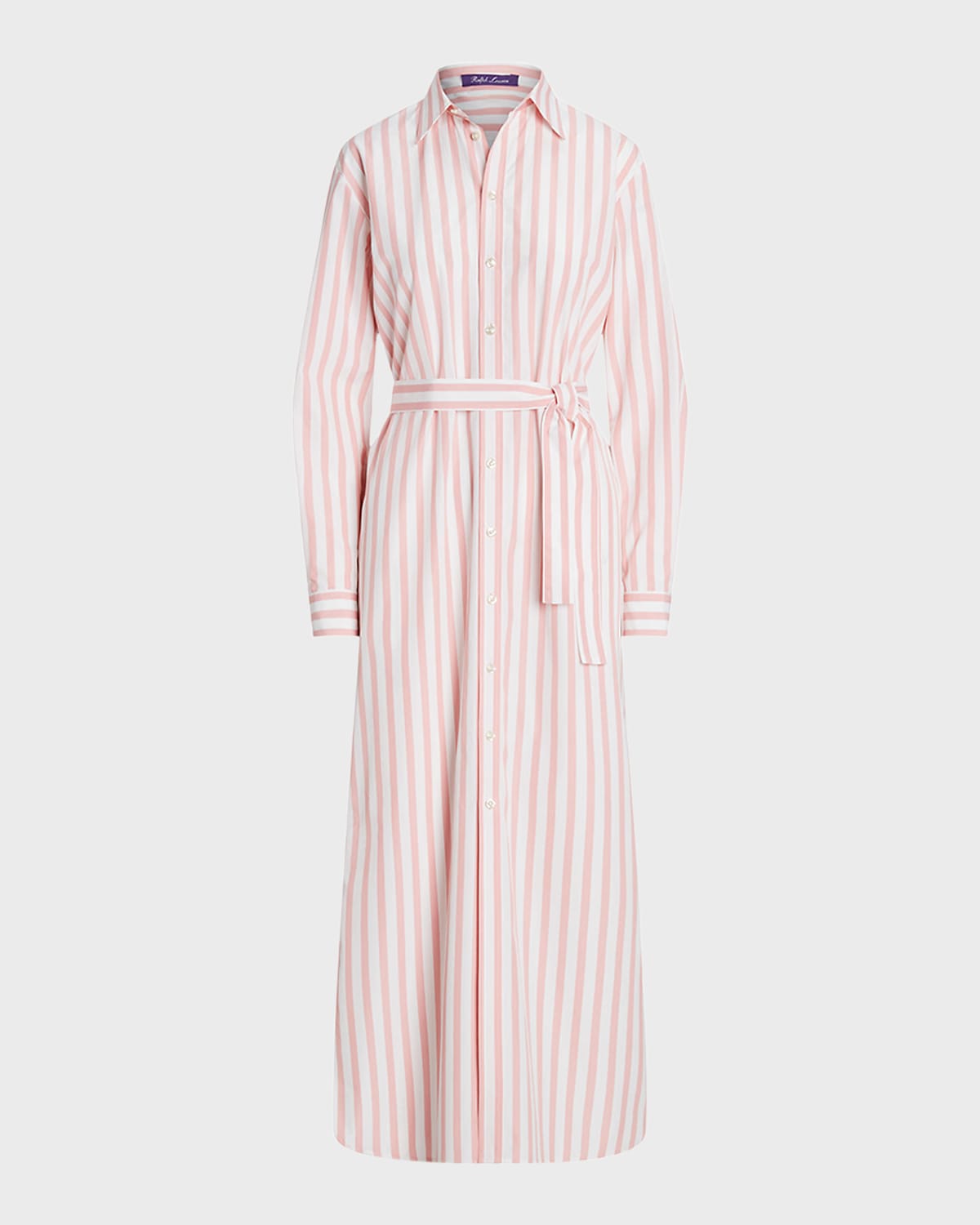 Ralph Lauren Collection Ysabella Umbrella Striped Belted Maxi Shirtdress